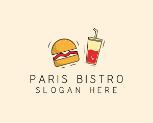 Burger Drink Fast Food  logo design