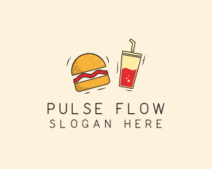 Burger Drink Fast Food  logo design