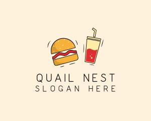 Burger Drink Fast Food  logo design