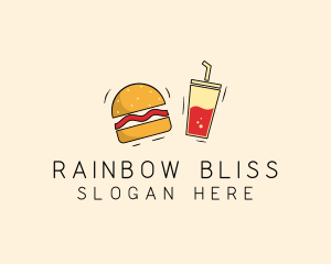 Burger Drink Fast Food  logo design