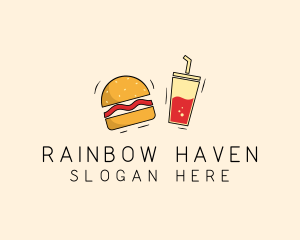 Burger Drink Fast Food  logo design