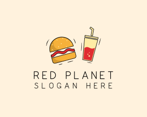 Burger Drink Fast Food  logo design