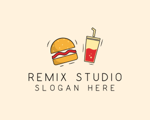 Burger Drink Fast Food  logo design