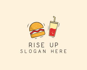 Burger Drink Fast Food  logo design