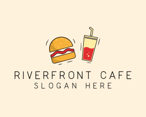 Burger Drink Fast Food  logo design