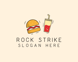 Burger Drink Fast Food  logo design