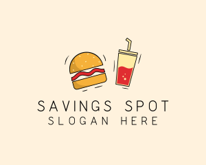 Burger Drink Fast Food  logo design