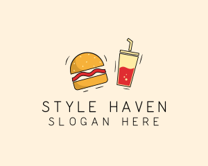 Burger Drink Fast Food  logo design