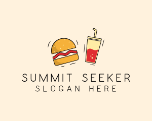 Burger Drink Fast Food  logo design