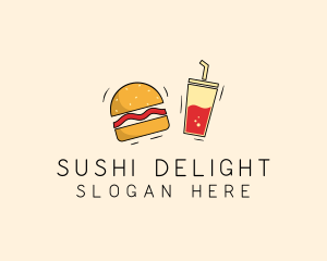 Burger Drink Fast Food  logo design