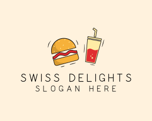 Burger Drink Fast Food  logo design