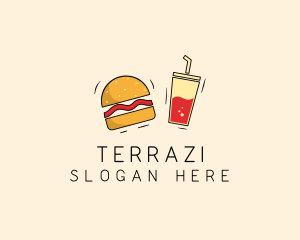 Burger Drink Fast Food  logo design