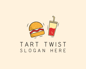 Burger Drink Fast Food  logo design