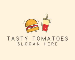 Burger Drink Fast Food  logo design