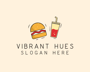 Burger Drink Fast Food  logo design