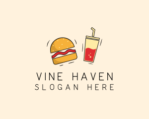 Burger Drink Fast Food  logo design