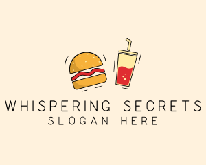 Burger Drink Fast Food  logo design