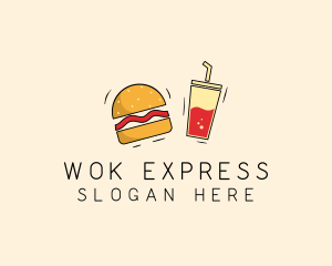 Burger Drink Fast Food  logo design