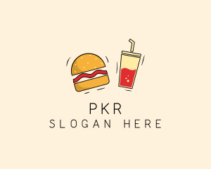 Burger Drink Fast Food  logo design