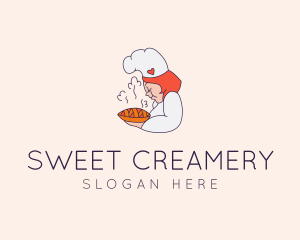 Woman Pie Baker  logo design