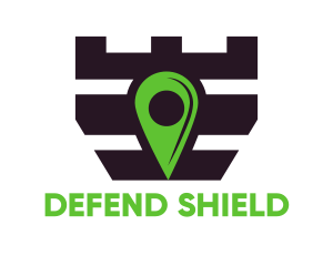 Defend - Tower Location Pin logo design