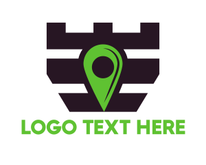 Turret - Tower Location Pin logo design