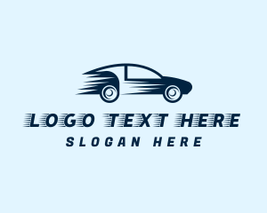 Road Trip - Fast Blue Car logo design