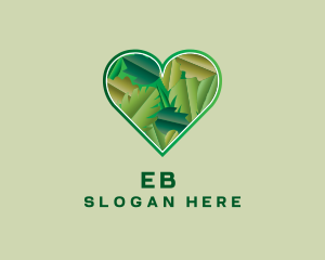 Eco Heart Leaves Logo