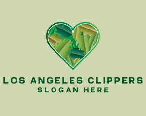 Plant - Eco Heart Leaves logo design