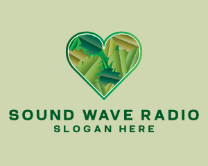Veggie - Eco Heart Leaves logo design