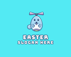 Flying Easter Bunny logo design