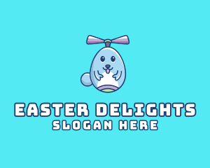 Easter - Flying Easter Bunny logo design