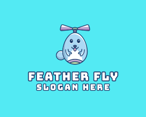 Flying Easter Bunny logo design