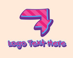Teenager - Pop Graffiti Number 7 logo design