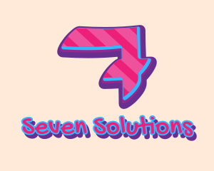 Seven - Pop Graffiti Number 7 logo design