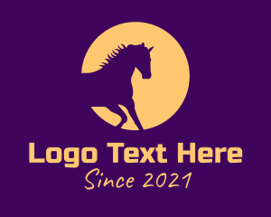 Trojan - Yellow Mythical Unicorn logo design
