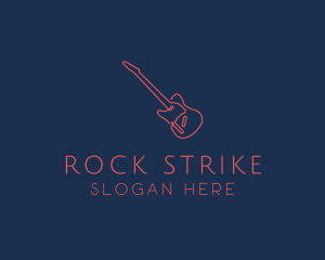 Rock Band Electric Guitar logo design