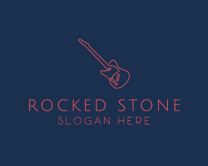 Rock Band Electric Guitar logo design