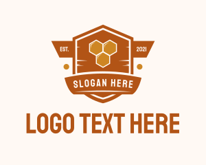 Honey - Vintage Honeycomb Badge logo design