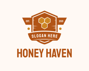 Beekeeping - Vintage Honeycomb Badge logo design