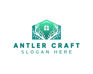 Antler Home Tree logo design