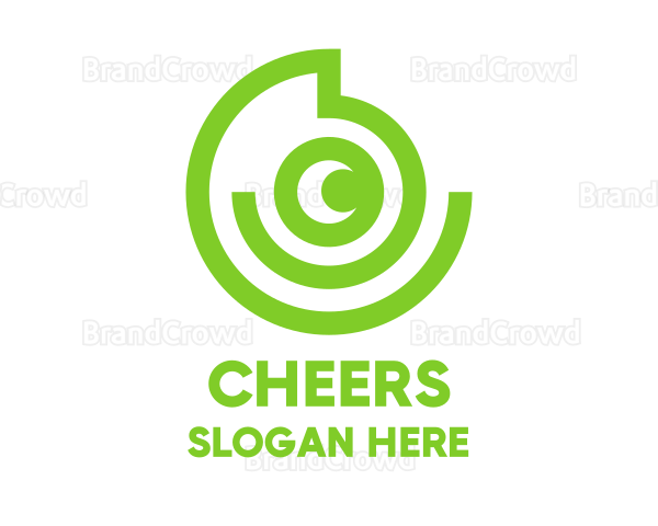 Green Chameleon Spiral Logo