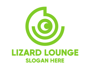 Lizard - Green Chameleon Spiral logo design