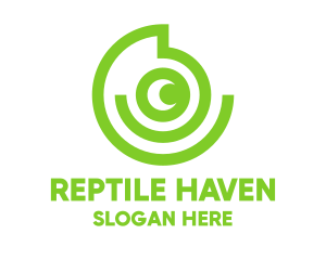 Green Chameleon Spiral logo design
