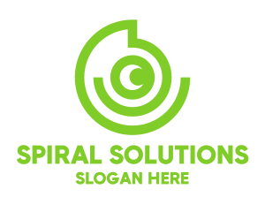 Green Chameleon Spiral logo design