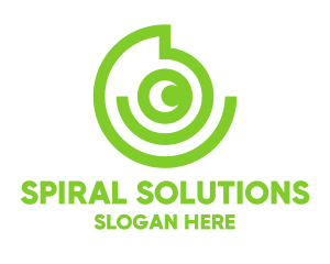 Spiral - Green Chameleon Spiral logo design