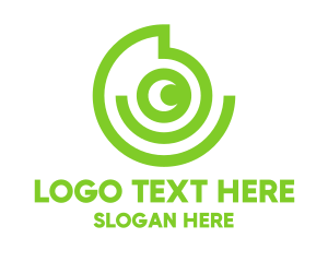 Eye - Green Chameleon Spiral logo design