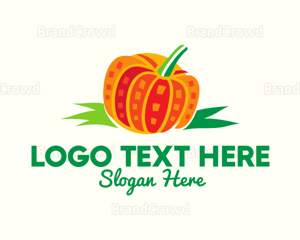 Orange Pumpkin Vegetable Logo