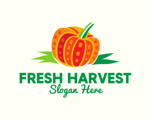 Veggie - Orange Pumpkin Vegetable logo design