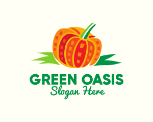 Orange Pumpkin Vegetable logo design